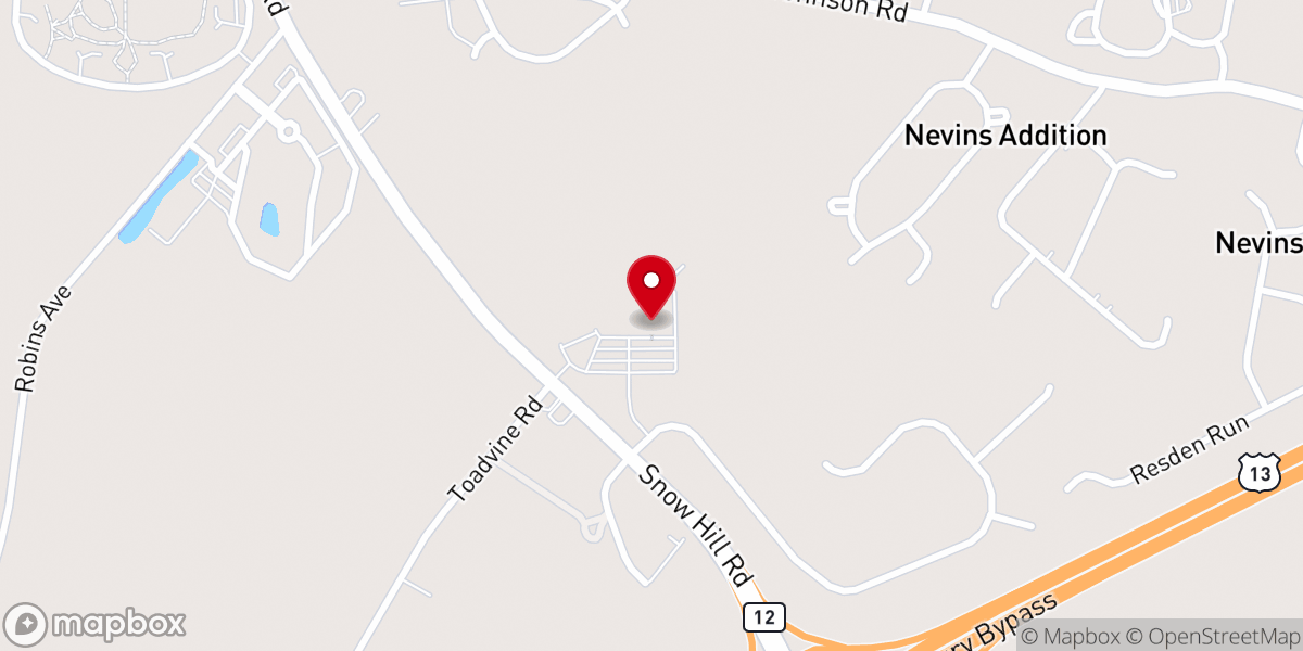 Map showing location of Allen Memorial Baptist Church