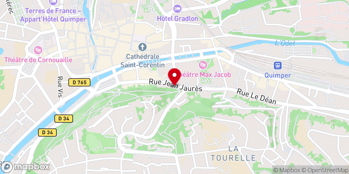 Map showing location of Eglise évangélique ACER Quimper