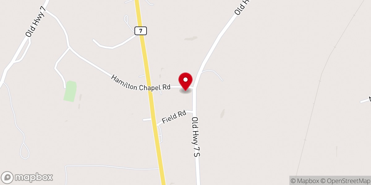 Map showing location of Hamilton Chapel Methodist Church