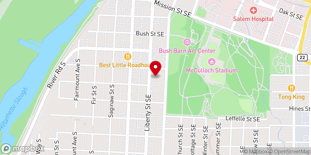 Map showing location of Calvary Baptist Church