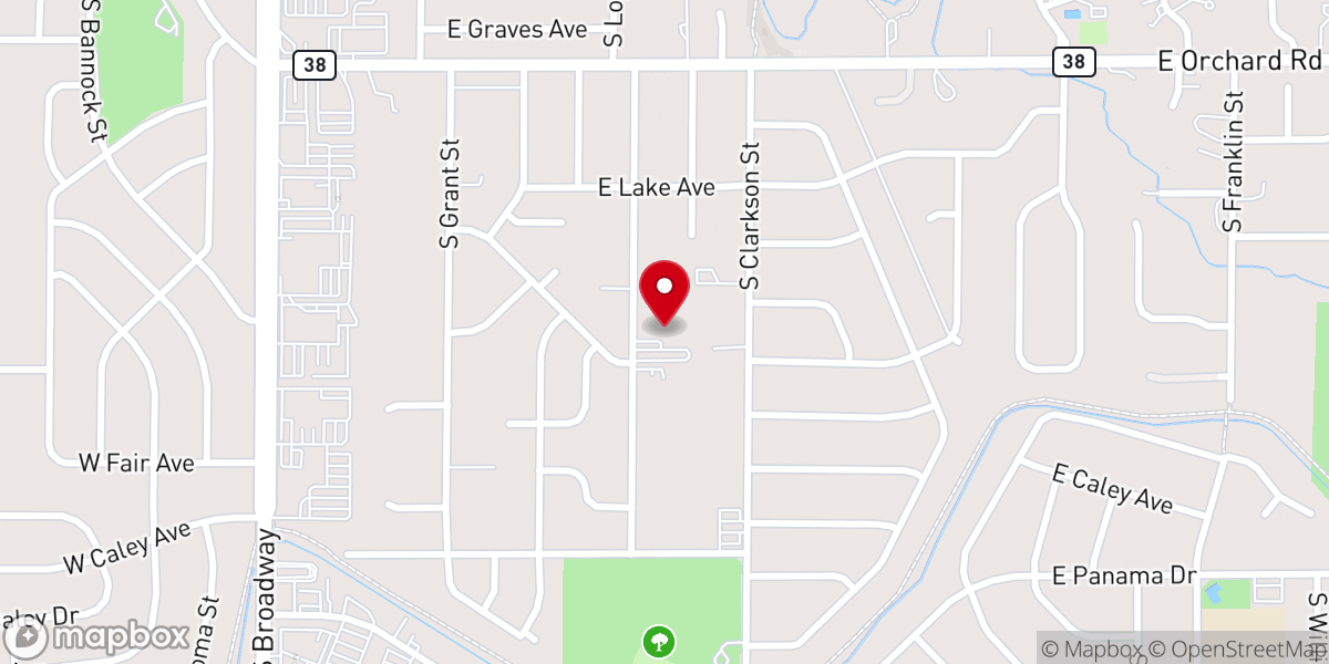 Map showing location of Orchard Bible Church