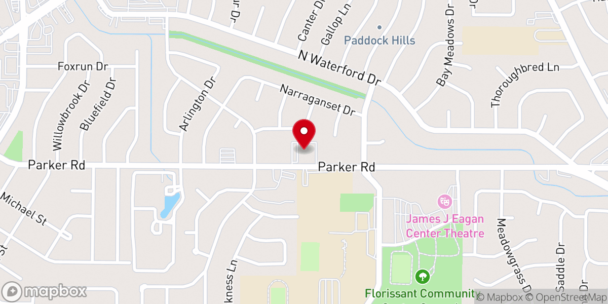 Map showing location of Parker Road Baptist Church