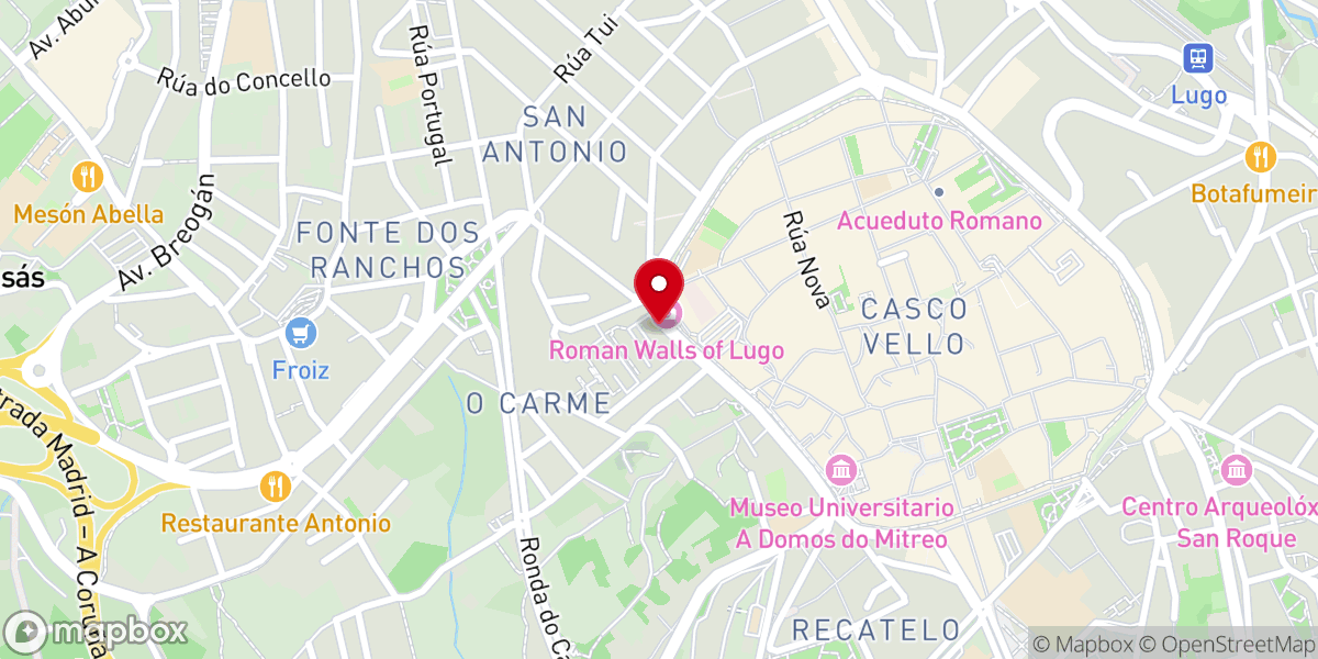 Map showing location of Hogar de Santa María