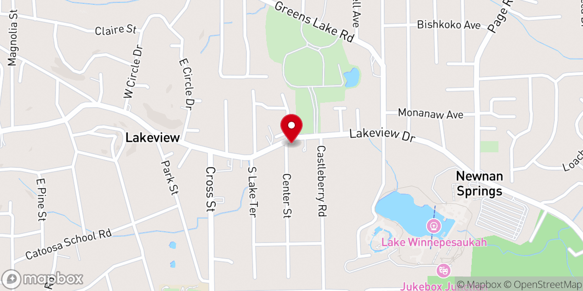 Map showing location of Lakeview Wesleyan Church