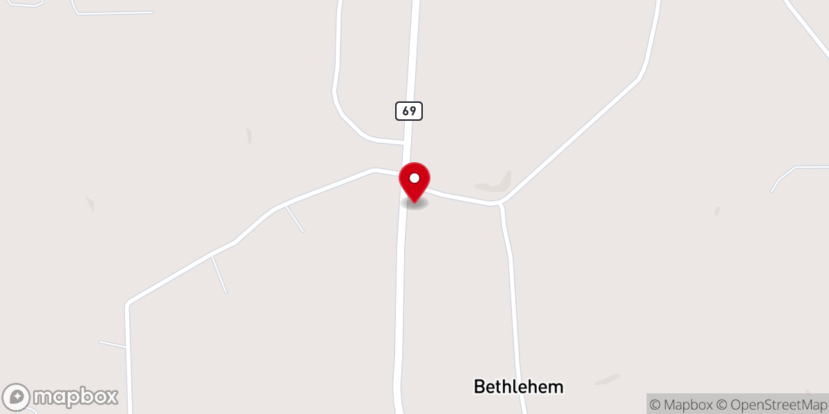 Map showing location of Hillbilly's Wing Shack
