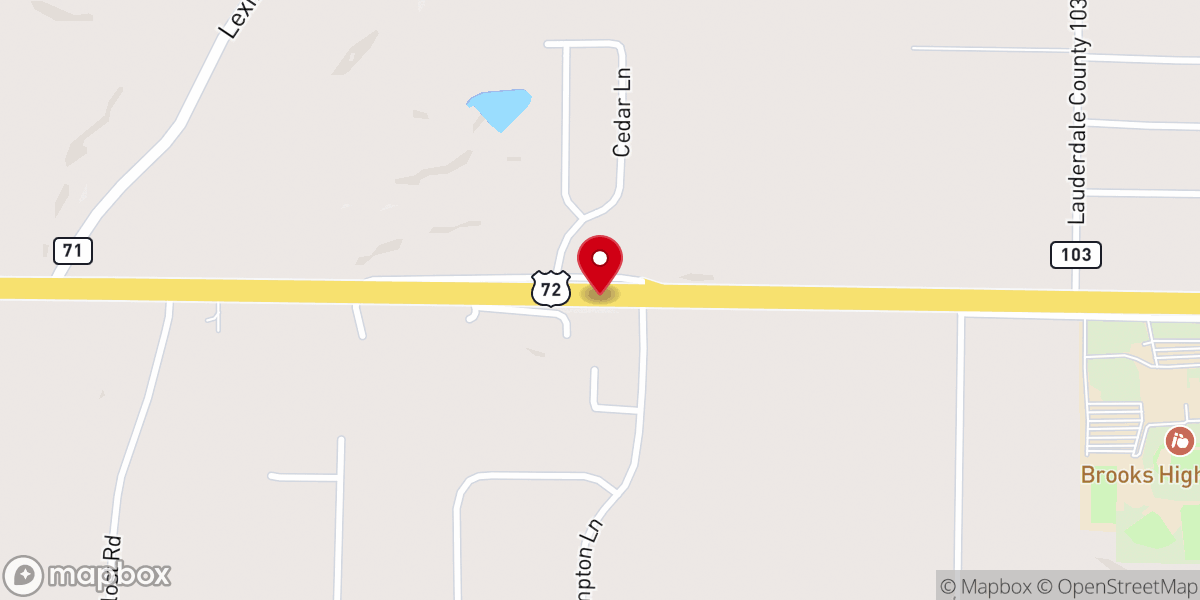 Map showing location of Trinity Baptist Church