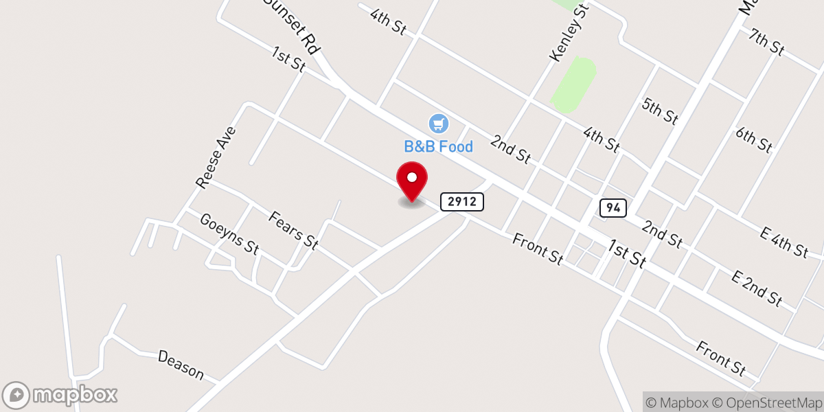 Map showing location of Baldwin Chapel Baptist Church