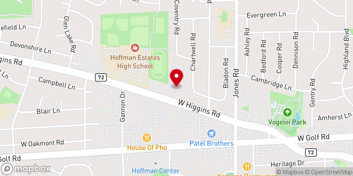 Map showing location of Prince of Peace Lutheran Church