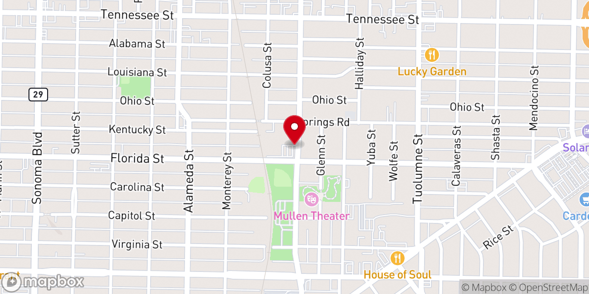 Map showing location of Solid Rock Cathedral of Faith