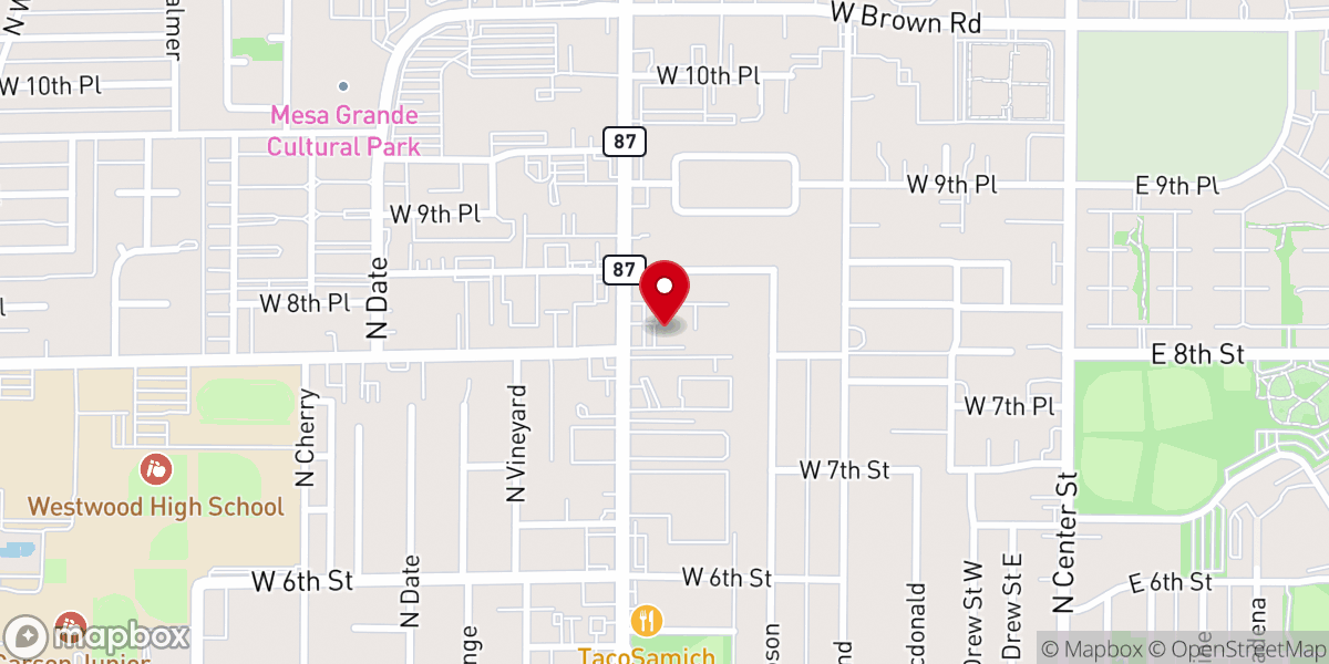 Map showing location of First Christian Church of Mesa (Disciples of Christ)