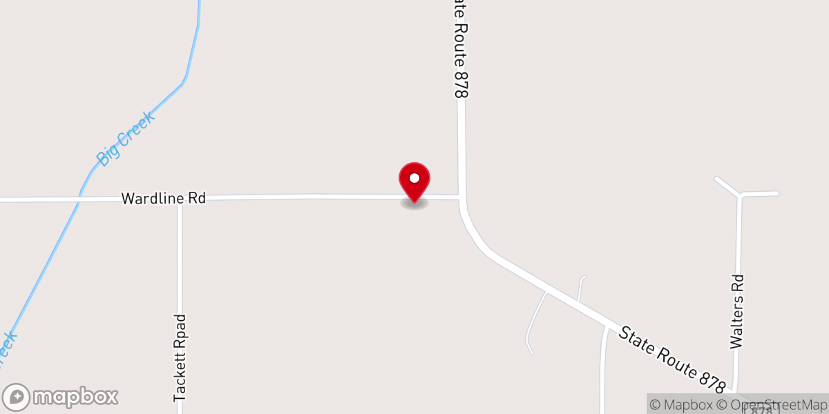 Map showing location of New Zion Baptist Church