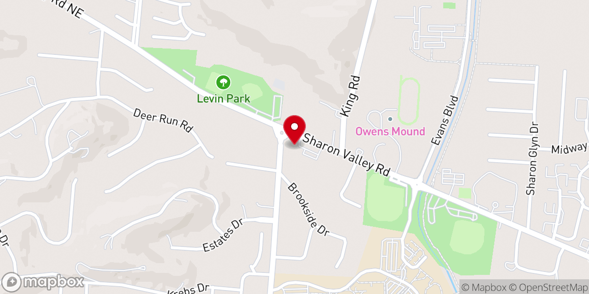 Map showing location of New Hope Lutheran Church