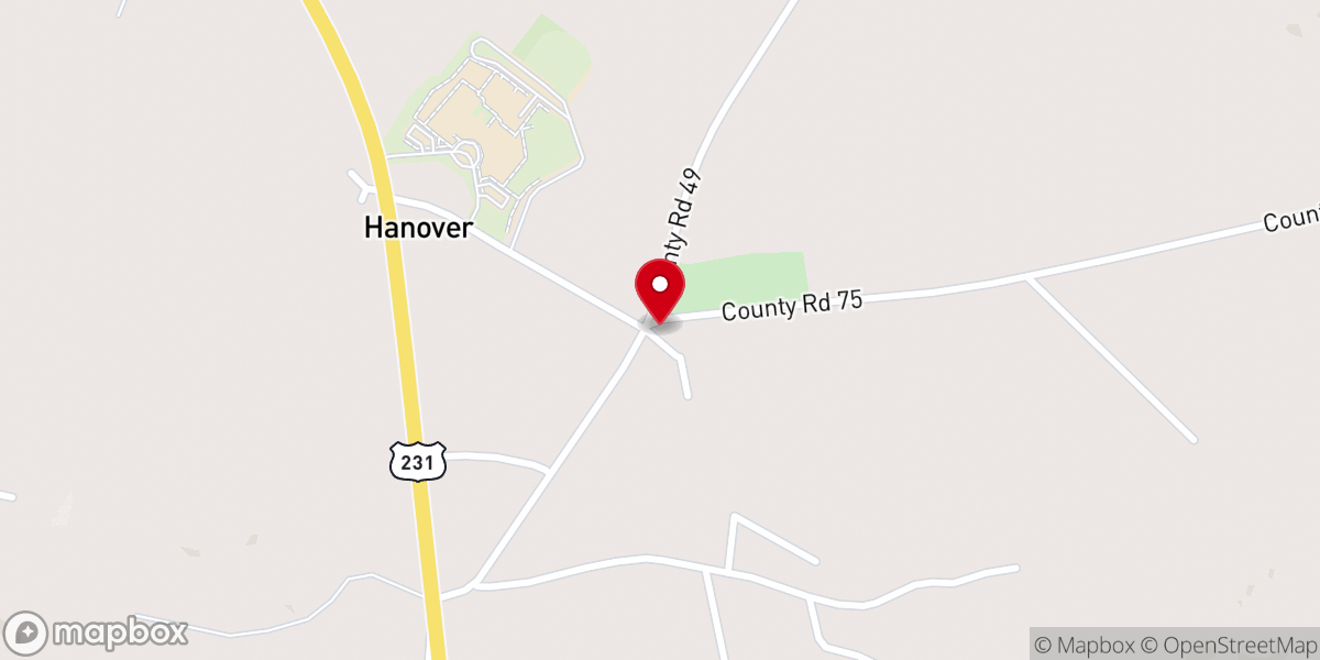 Map showing location of Andrews Chapel Methodist Church