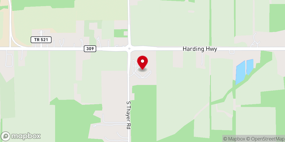 Map showing location of Crossroads Church of God
