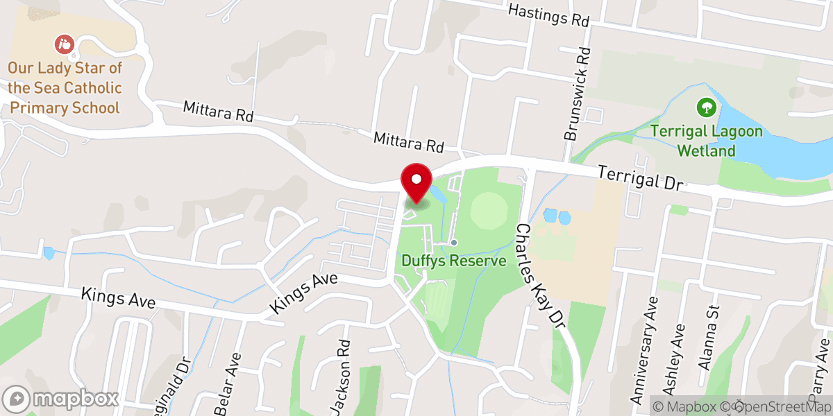 Map showing location of Central Coast Revival Fellowship