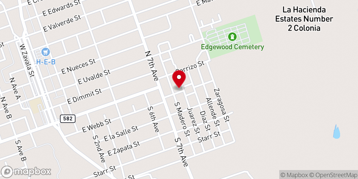 Map showing location of Iglesia El Alfarero
