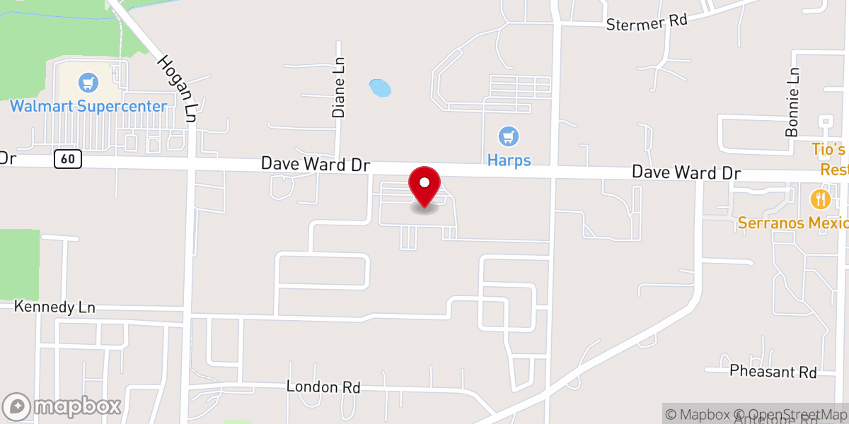 Map showing location of Central Baptist Church-Conway - Food Distribution Center