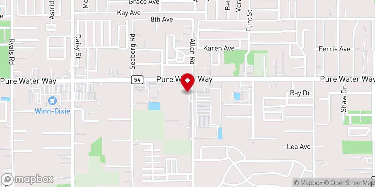 Map showing location of M.I.F.E. Zephyrhills Main Campus