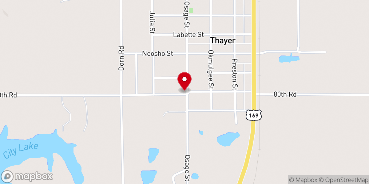 Map showing location of Thayer Seventh-Day Adventist