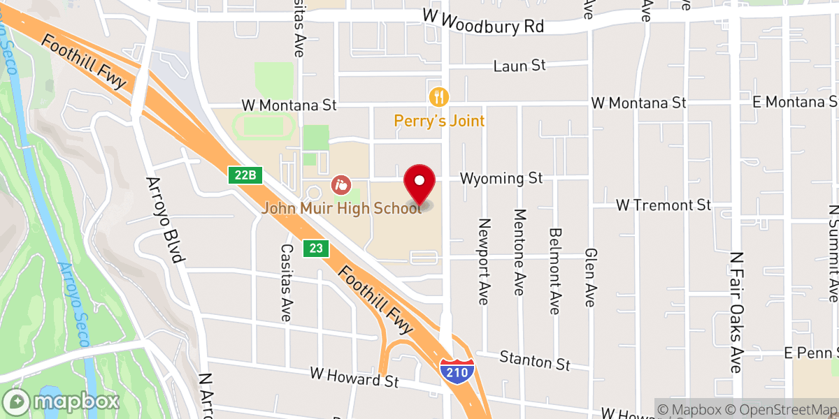 Map showing location of Fellowship Pasadena
