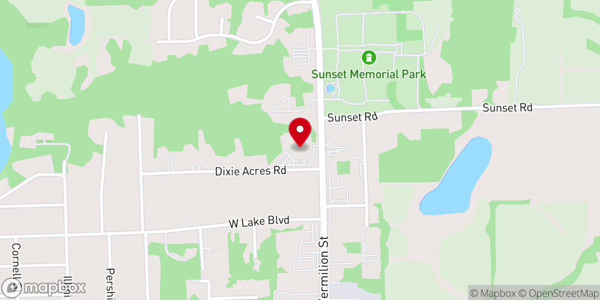 Map showing location of Ridgeview Baptist Church