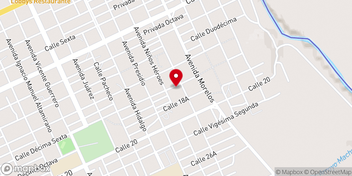Map showing location of Iglesia Monte Horeb