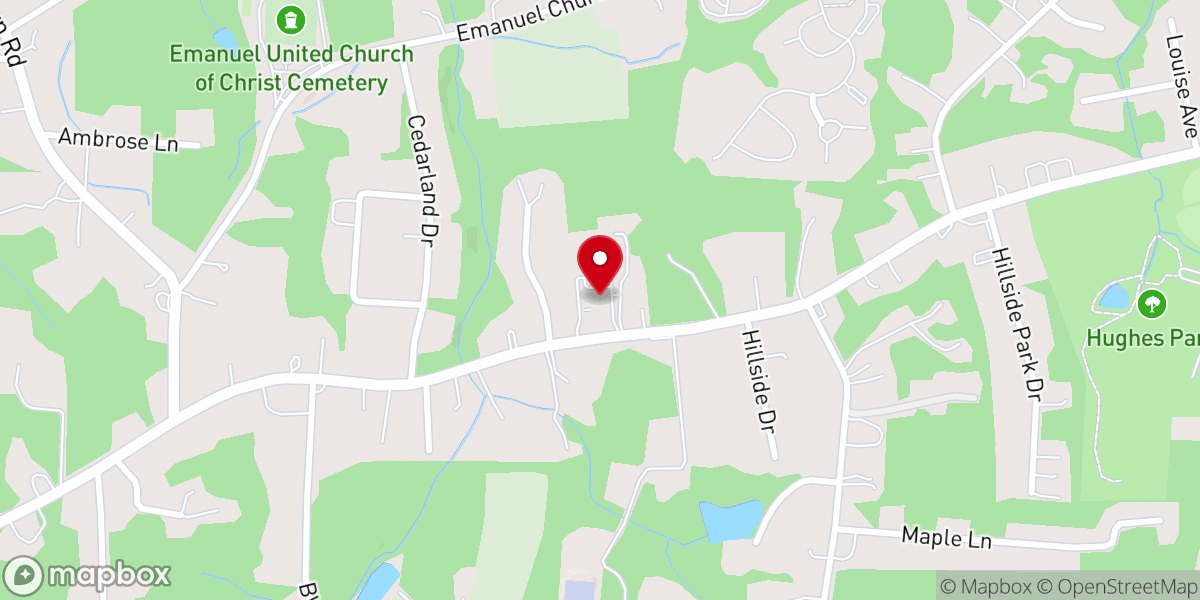 Map showing location of Hillside Park Baptist Church