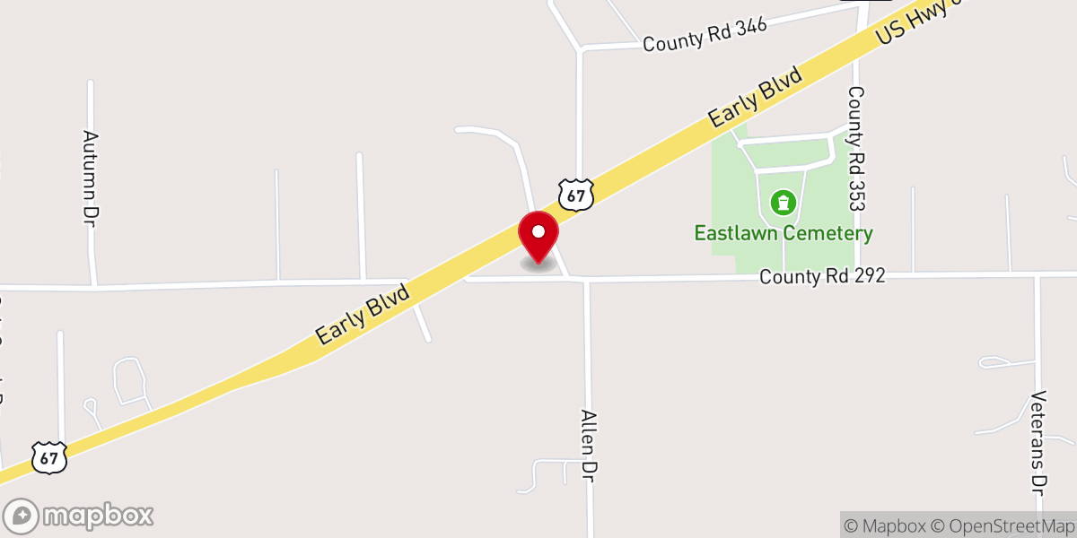 Map showing location of Heart of Texas Baptist Network