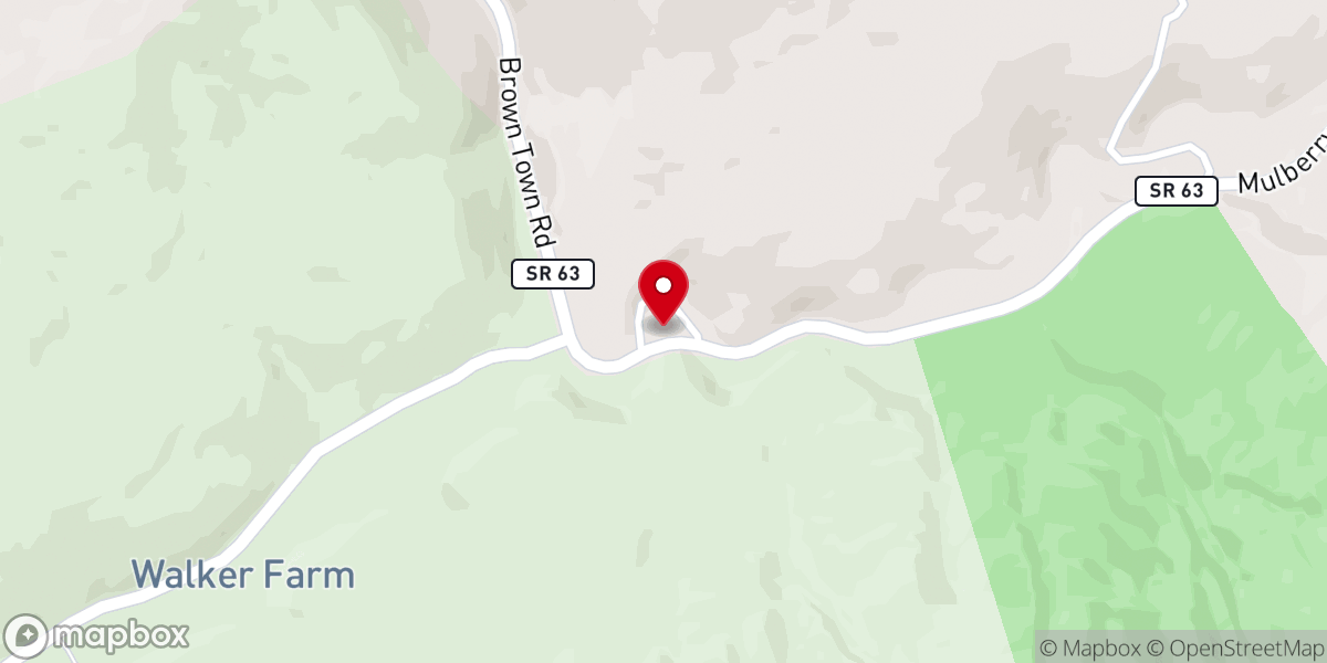 Map showing location of Little Mulberry Baptist Church