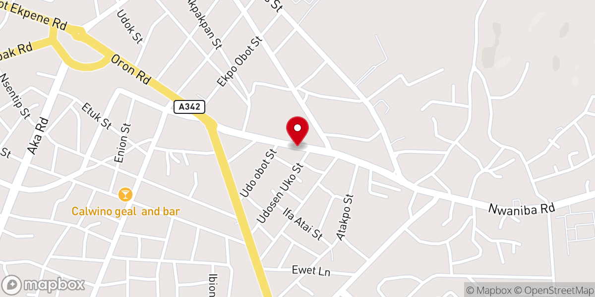 Map showing location of Celestial Church of Christ, Unity Parish, Uyo II