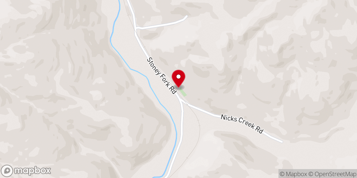 Map showing location of Nicks Creek Missionary Baptist Church