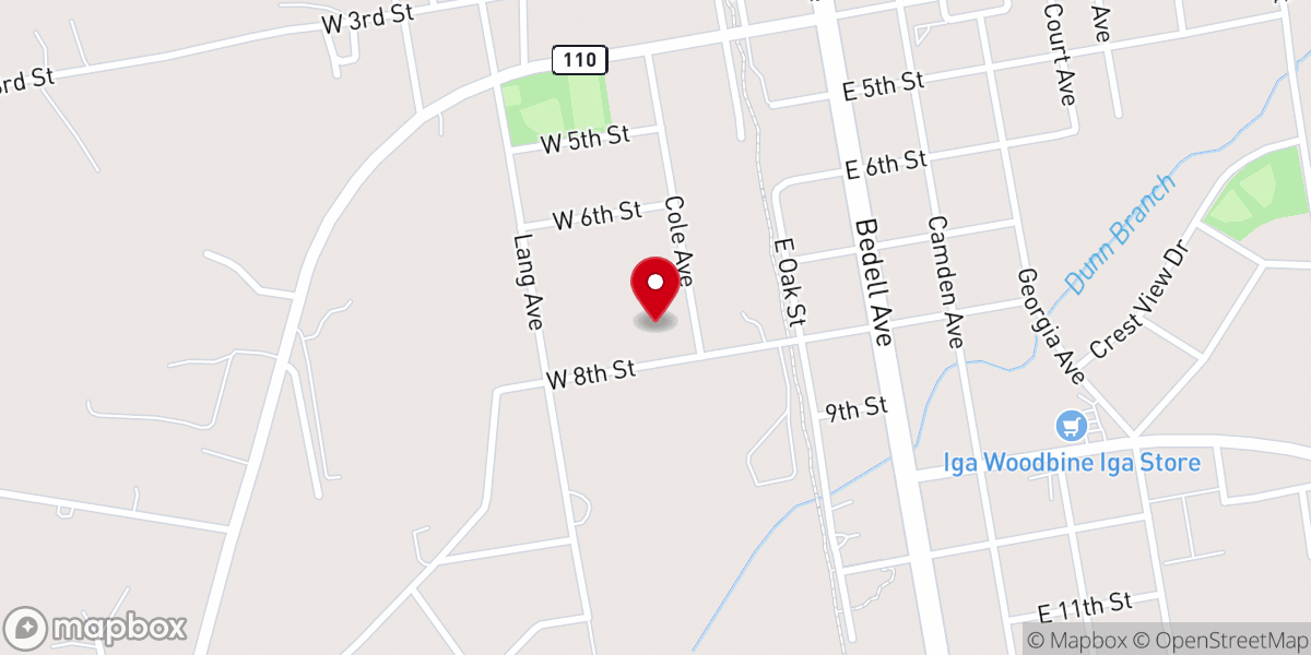 Map showing location of First Baptist Church Woodbine, GA