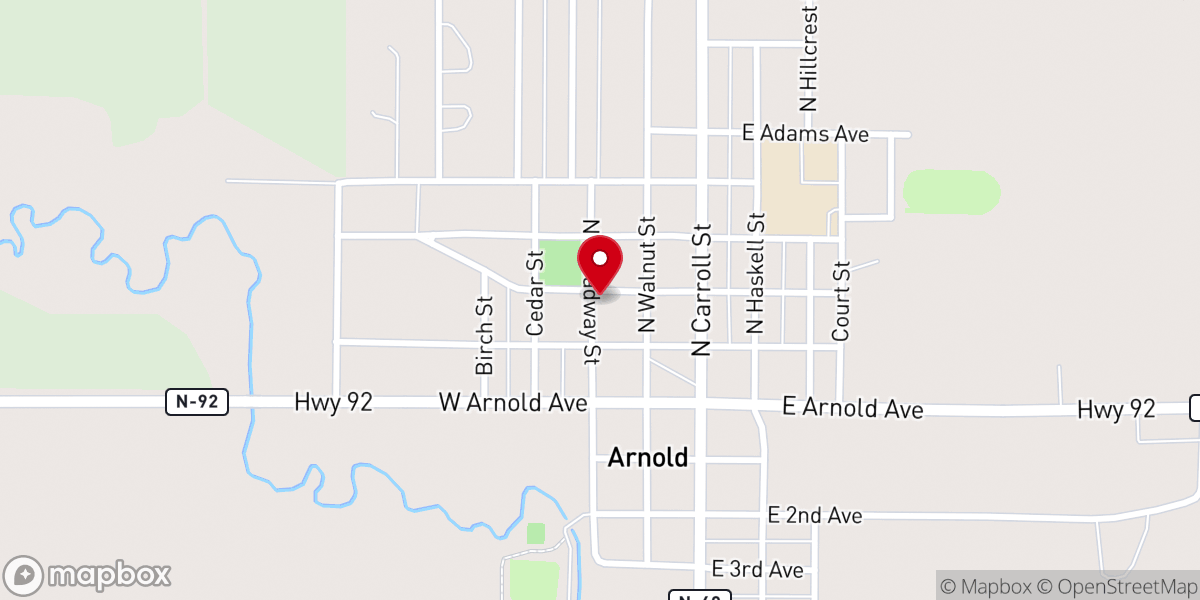 Map showing location of Church of Nazarene