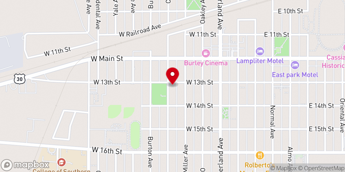 Map showing location of Faith Baptist Church