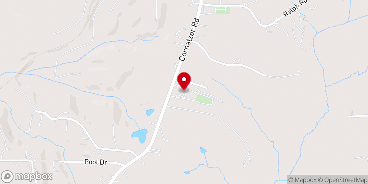 Map showing location of Cornatzer United Methodist Church