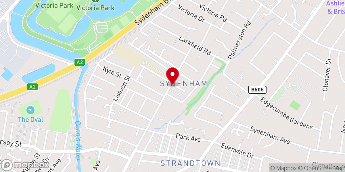 Map showing location of Strand Presbyterian Church