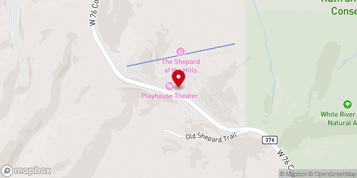 Map showing location of Morgan Chapel & Venue at Shepherd of the Hills