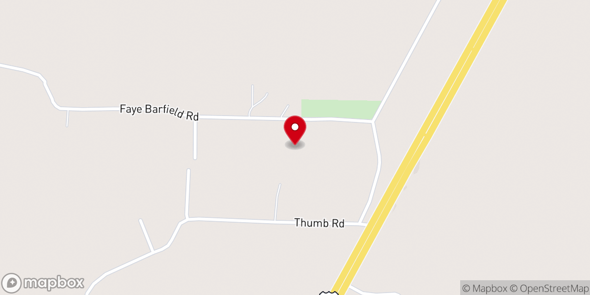 Map showing location of Victory Baptist Church