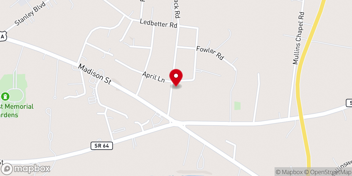 Map showing location of East Park Church