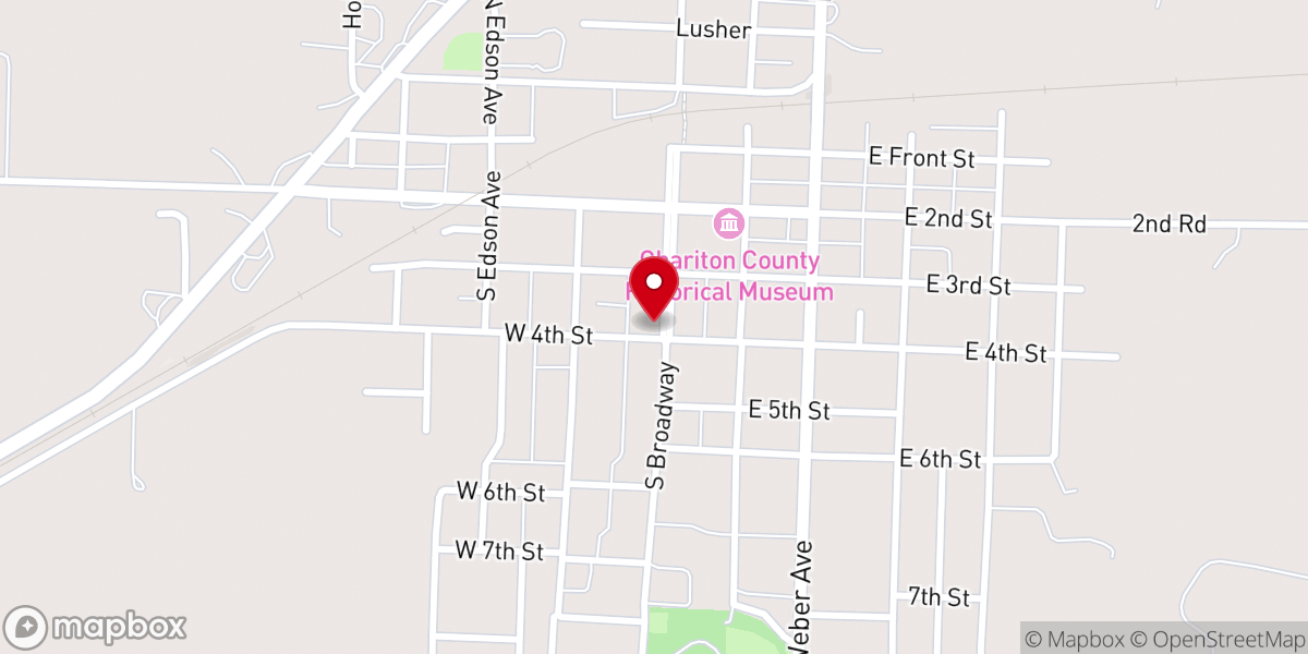 Map showing location of United Methodist Church