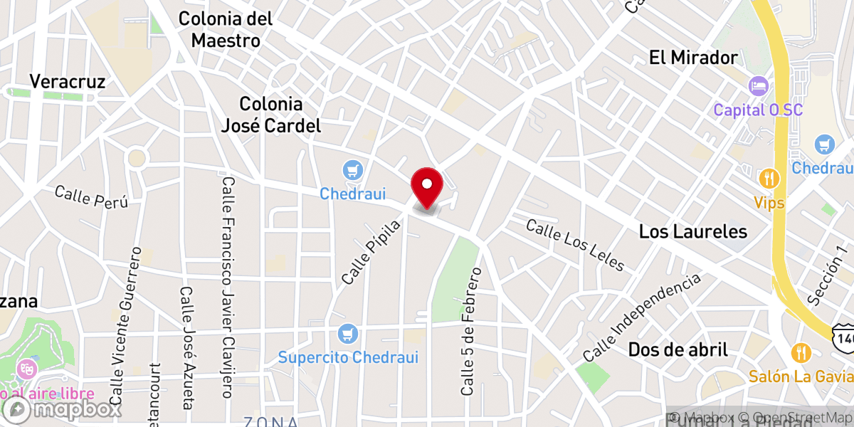 Map showing location of Iglesia Soldados de la Cruz de Cristo