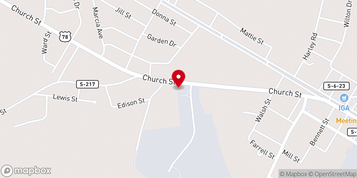 Map showing location of Lucky Gas Food Mart
