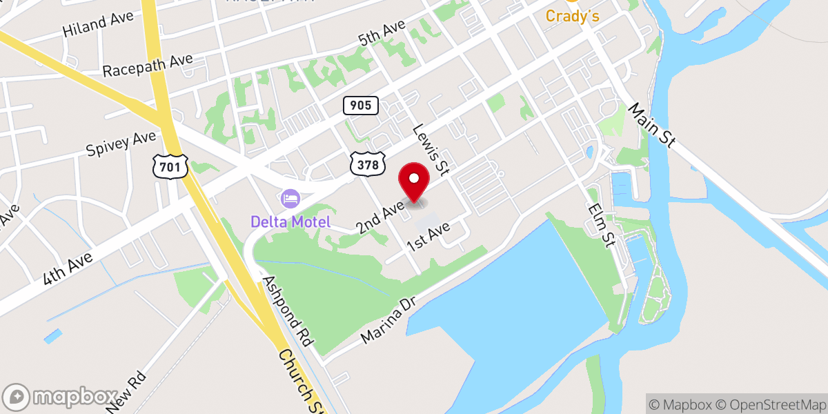 Map showing location of The Salvation Army of Horry County Social Services and Administration Offices