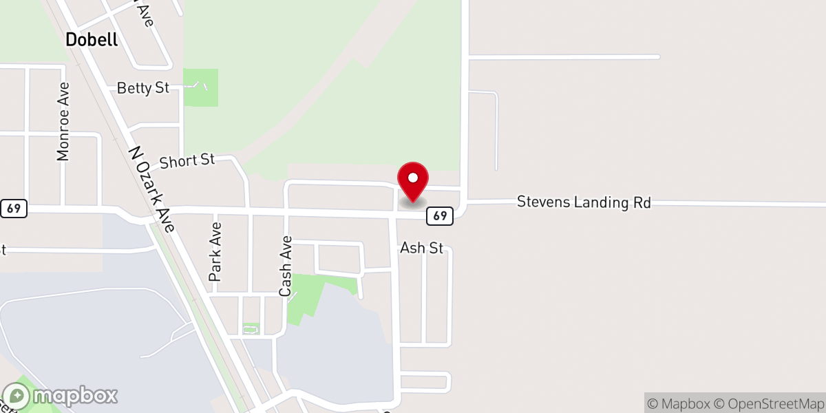 Map showing location of East Side Baptist Church