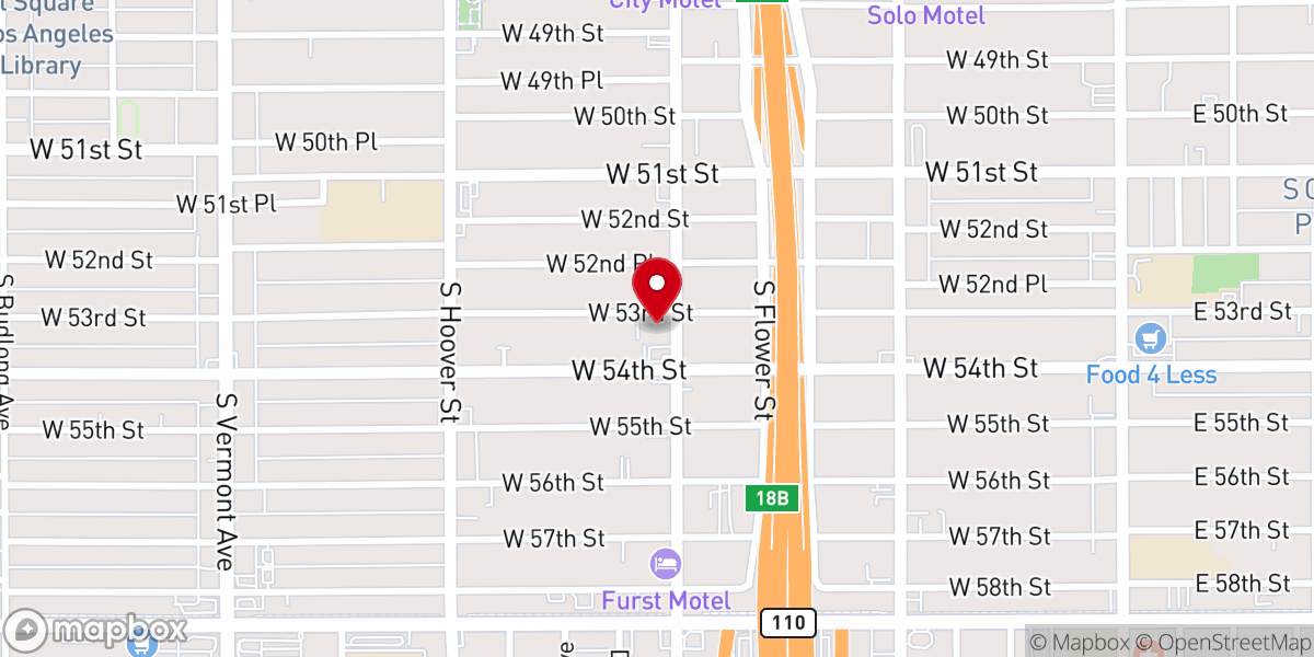 Map showing location of Good Shepherd Missionary Baptist Church of Los Angeles