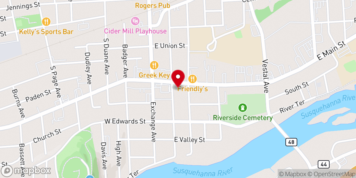 Map showing location of Union Presbyterian Church