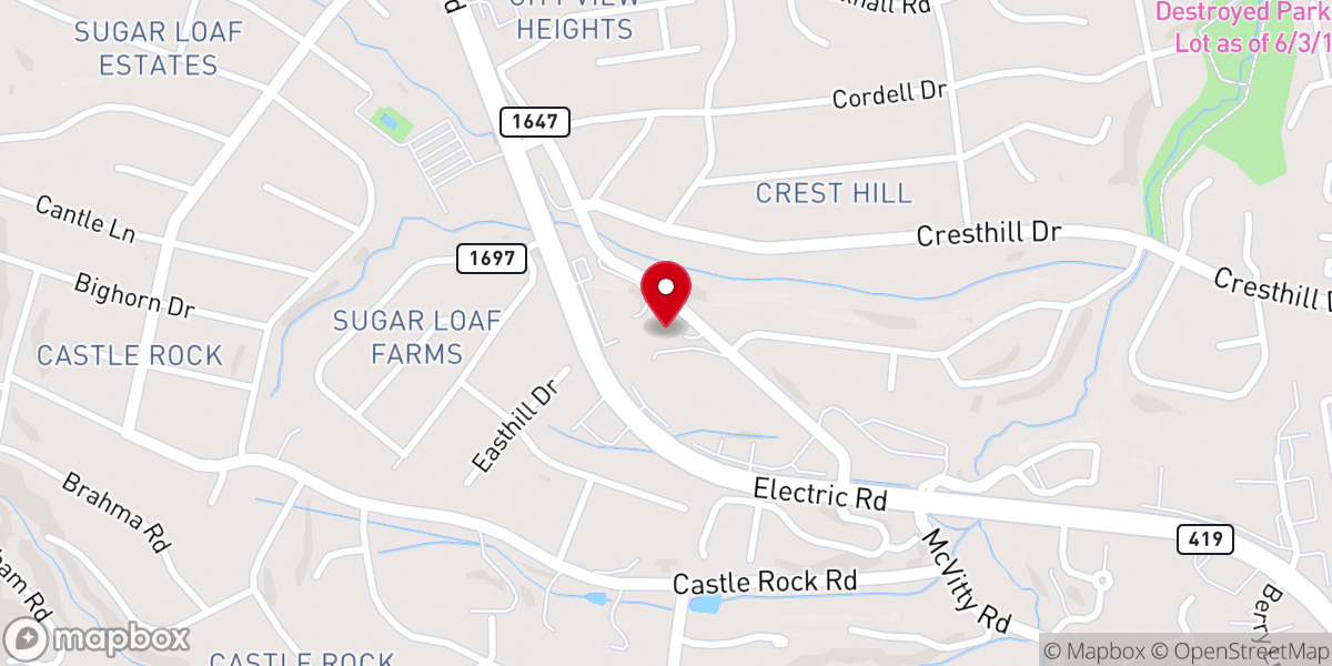 Map showing location of Lakeside Baptist Church South Campus