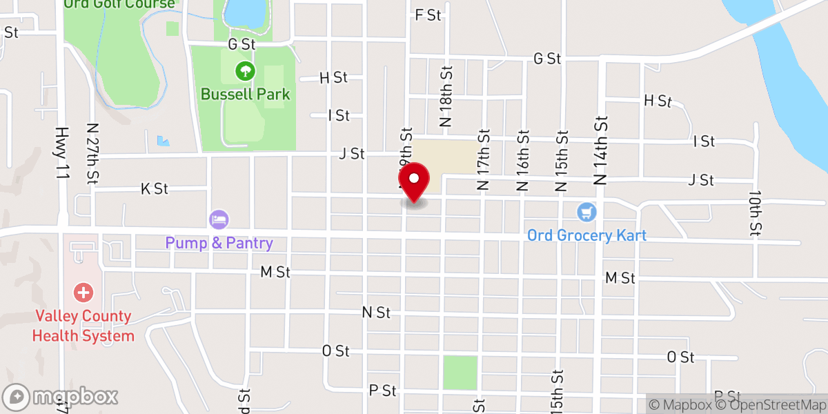 Map showing location of Bethany Lutheran Church