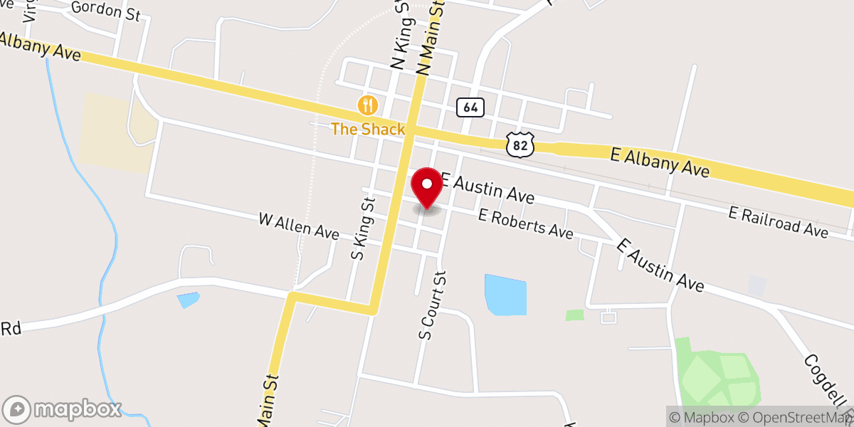 Map showing location of Pearson United Methodist Church