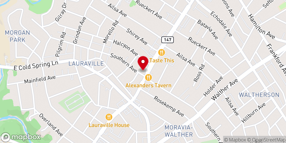 Map showing location of Mt Zion Hill Baptist Church